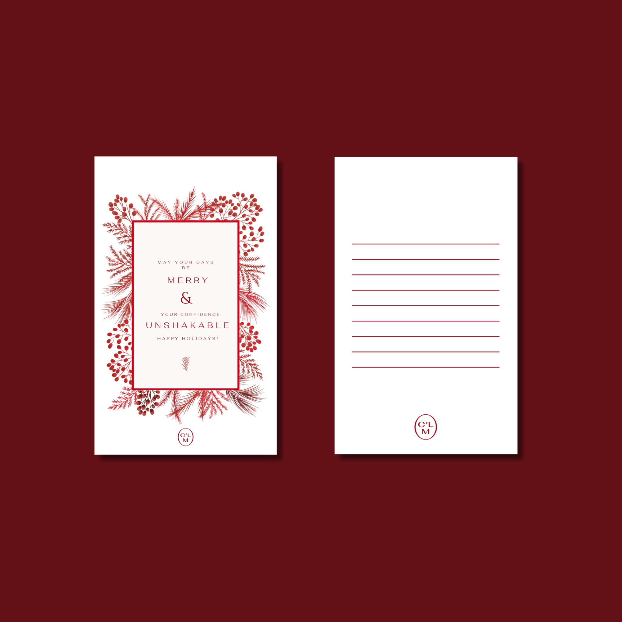 Postcard "MAY YOUR DAYS BE MERRY & YOUR CONFIDENCE UNSHAKABLE"